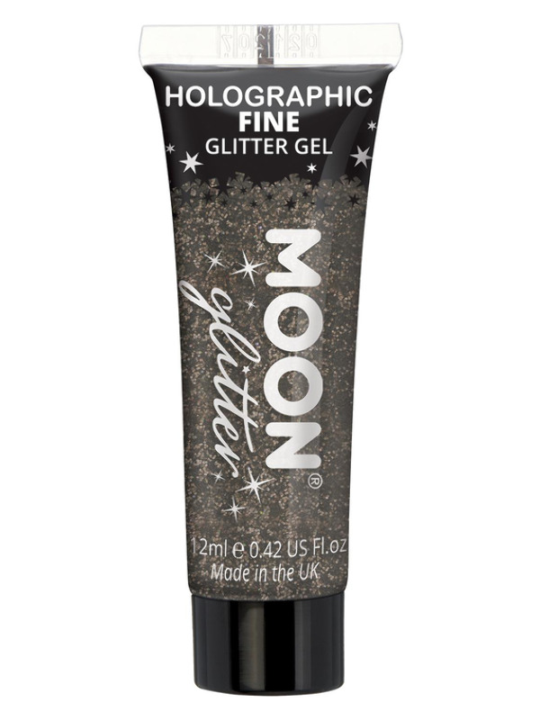 Moon Glitter Holographic Fine Glitter Gel, Black