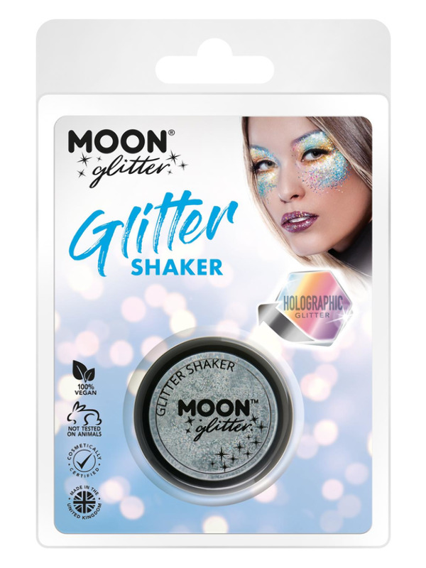 Moon Glitter  Hologrpahic Glitter Shakers, Silver
