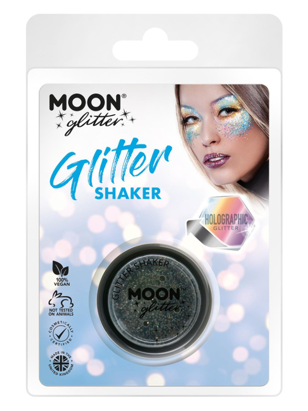 Moon Glitter Holographic Glitter Shakers, Black