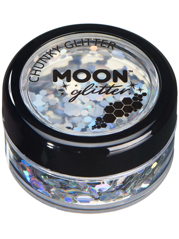 Moon Glitter Holographic Chunky Glitter, Silver