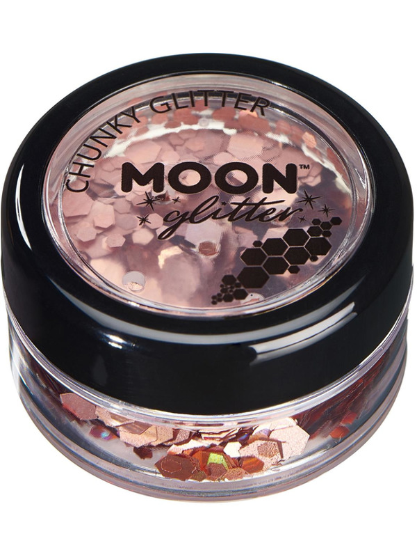 Moon Glitter Holographic Chunky Glitter, Rose Gold