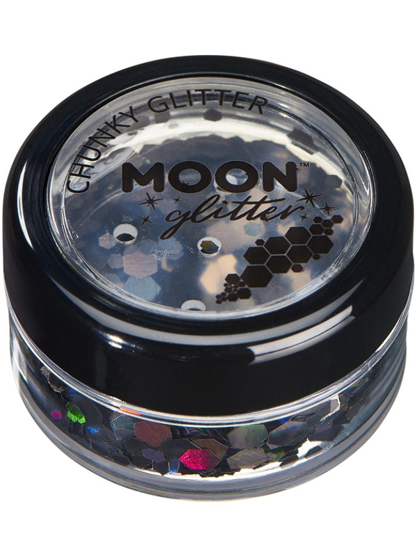 Moon Glitter Holographic Chunky Glitter, Black
