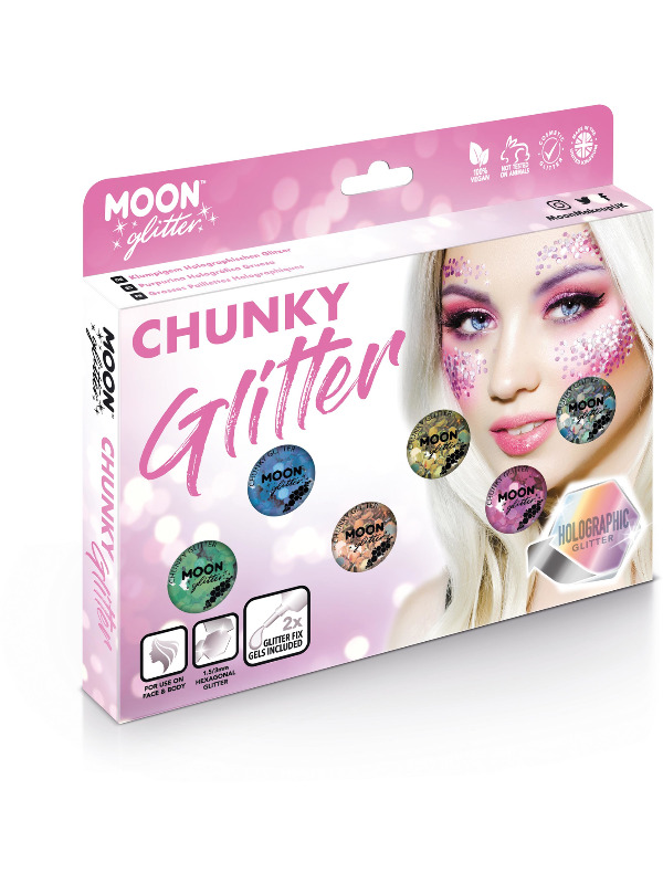 Moon Glitter Holographic Chunky Glitter, Assorted