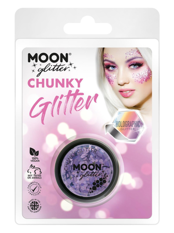 Moon Glitter Holograpic Chunky Glitter, Purple
