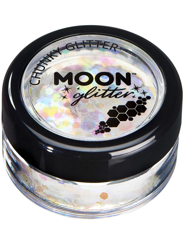 Moon Glitter Iridescent Chunky Glitter, White