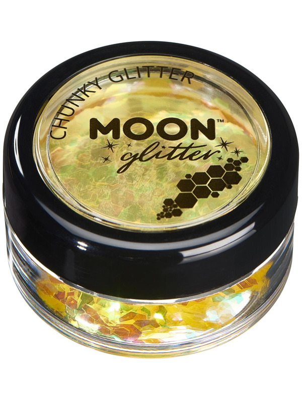 Moon Glitter Iridescent Chunky Glitter, Yellow