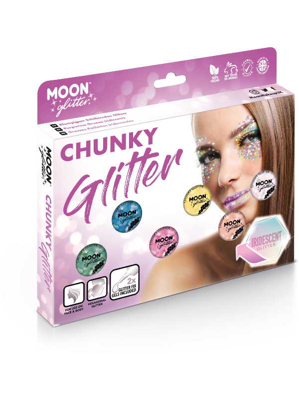 Moon Glitter Iridescent Chunky Glitter, Assorted