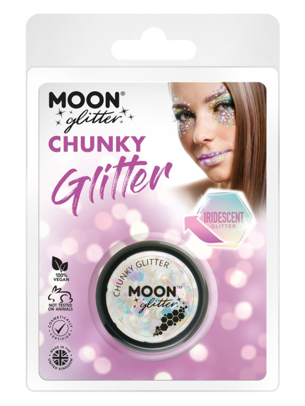 Moon Glitter Iridescent Chunky Glitter, White