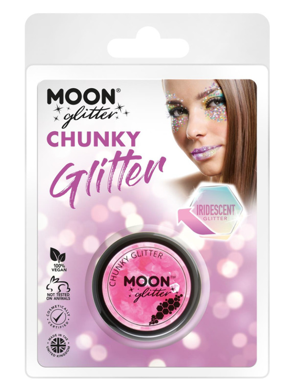 Moon Glitter Iridescent Chunky Glitter, Pink