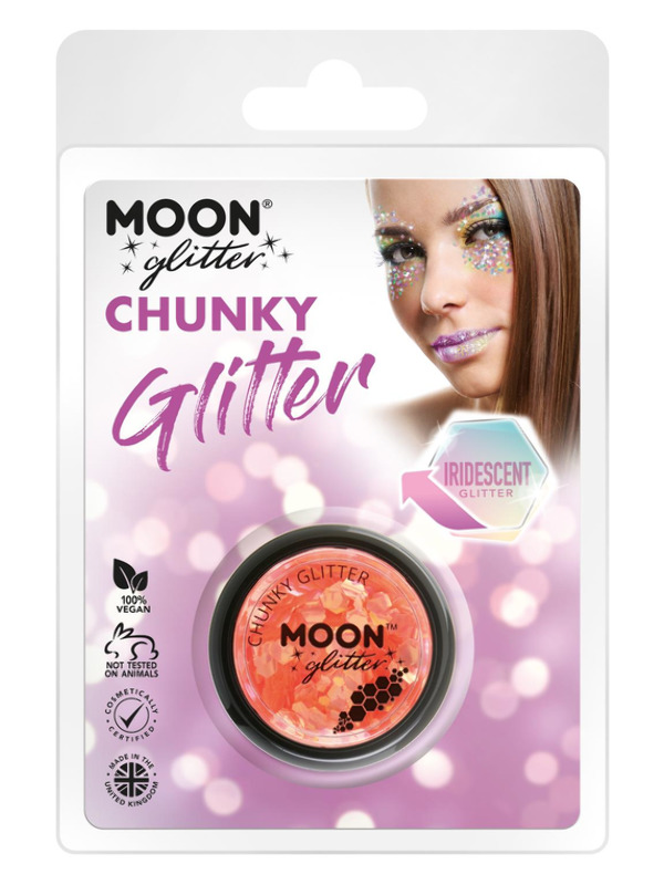 Moon Glitter Iridescent Chunky Glitter, Orange