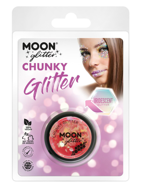 Moon Glitter Iridescent Chunky Glitter, Cherry