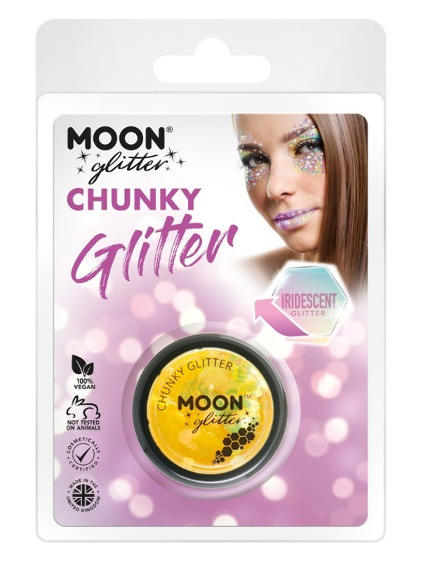 Moon Glitter Iridescent Chunky Glitter, Yellow