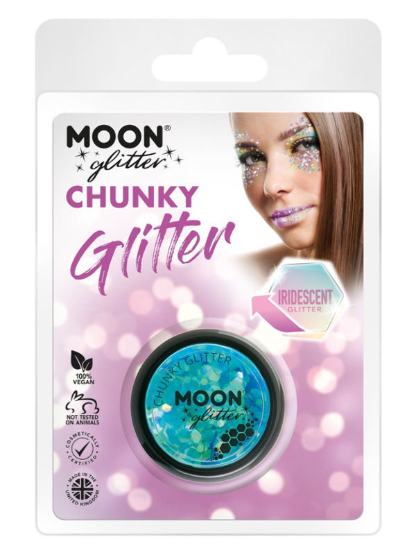 Moon Glitter Iridescent Chunky Glitter, Blue