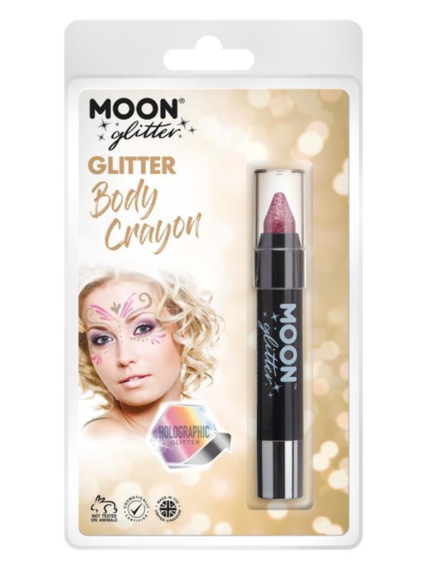 Moon Glitter Holographic Body Crayons, Pink