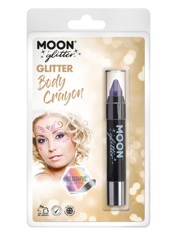 Moon Glitter Holographic Body Crayons, Purple