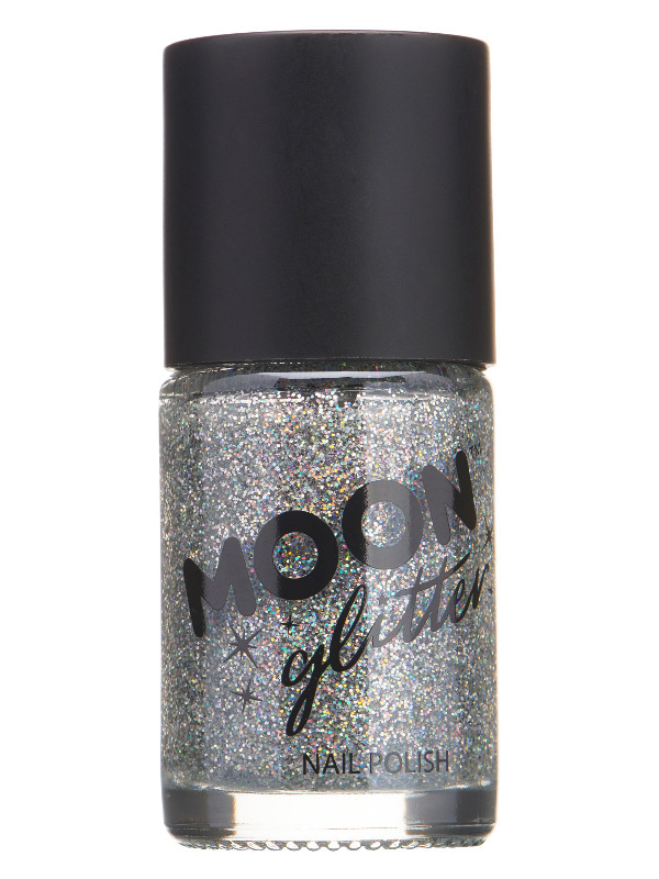 Moon Glitter Holographic Nail Polish, Silver