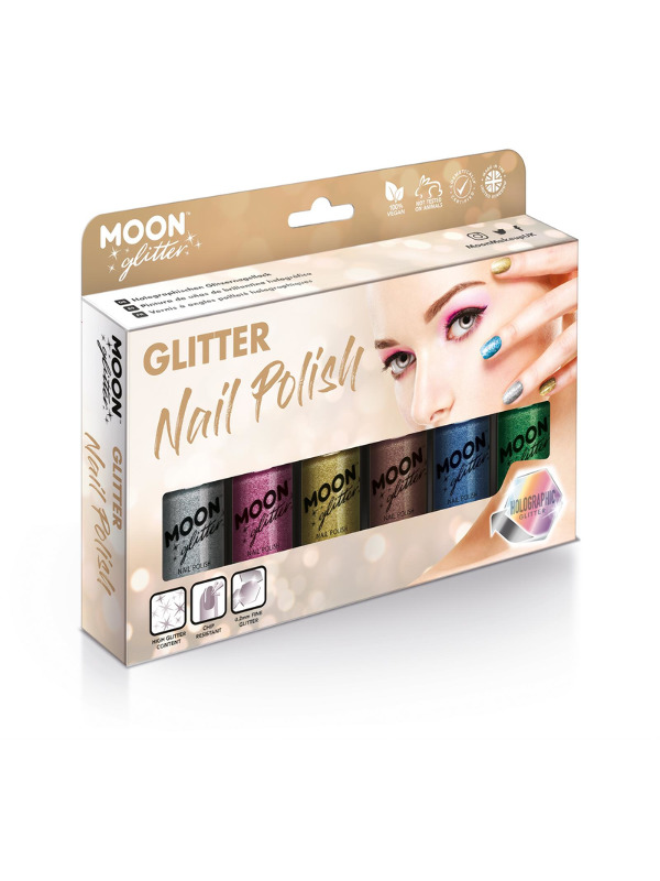 Moon Glitter Holographic Nail Polish, Assorted