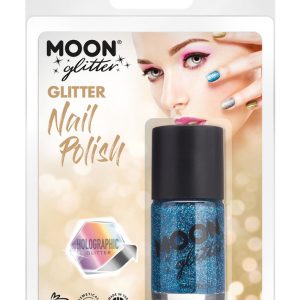Moon Glitter Holographic Nail Polish, Blue