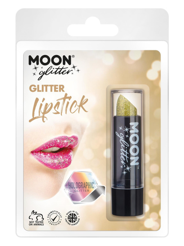 Moon Glitter Holographic Glitter Lipstick, Gold