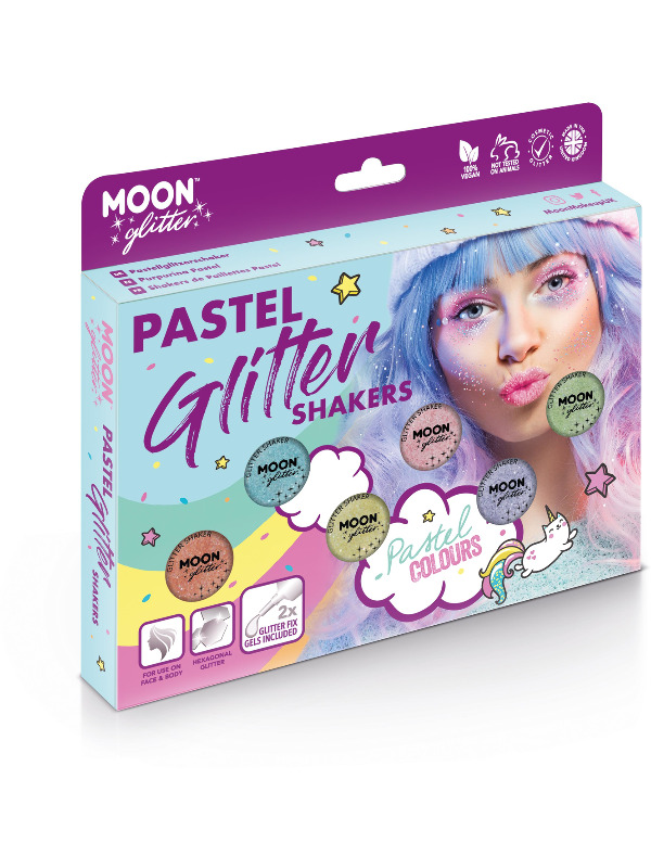 Moon Glitter Pastel Glitter Shakers, Assorted