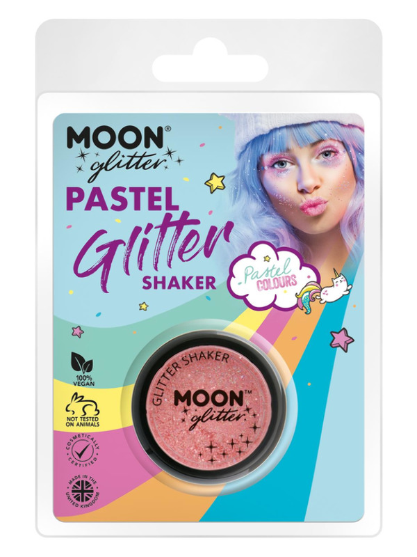 Moon Glitter Pastel Glitter Shakers, Coral