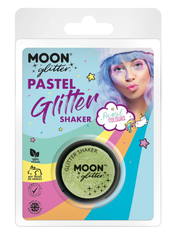 Moon Glitter Pastel Glitter Shakers, Mint