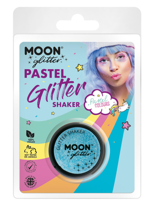 Moon Glitter Pastel Glitter Shakers, Baby Blue