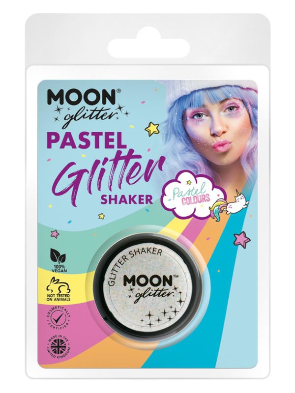 Moon Glitter Pastel Glitter Shakers, White