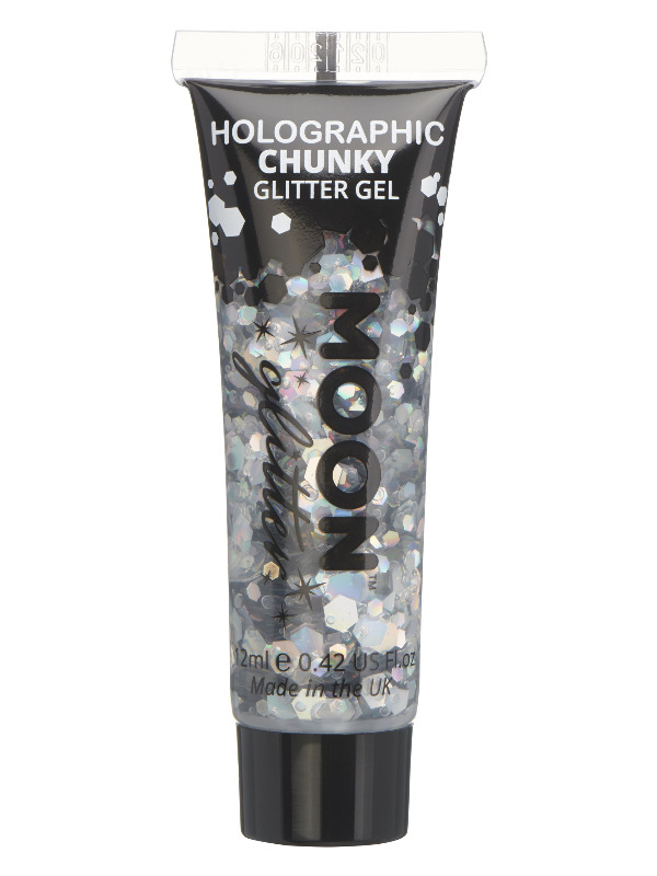 Moon Glitter Holographic Chunky Glitter Gel, Silve