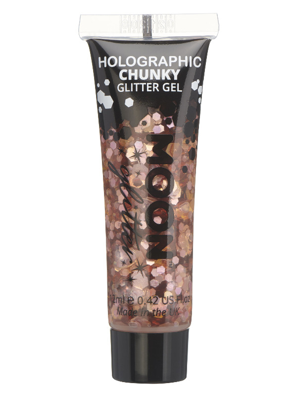 Moon Glitter Holographic Chunky Glitter Gel, Rose