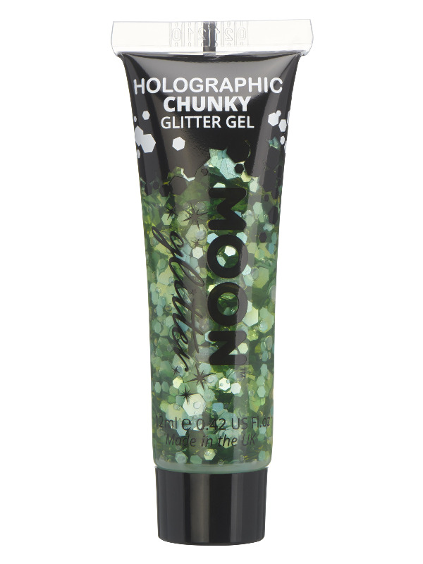 Moon Glitter Holographic Chunky Glitter Gel, Gre