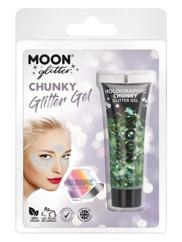 Moon Glitter Holographic Chunky Glitter Gel, Gre