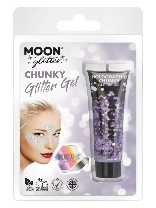 Moon Glitter Holographic Chunky Glitter Gel, Purpl