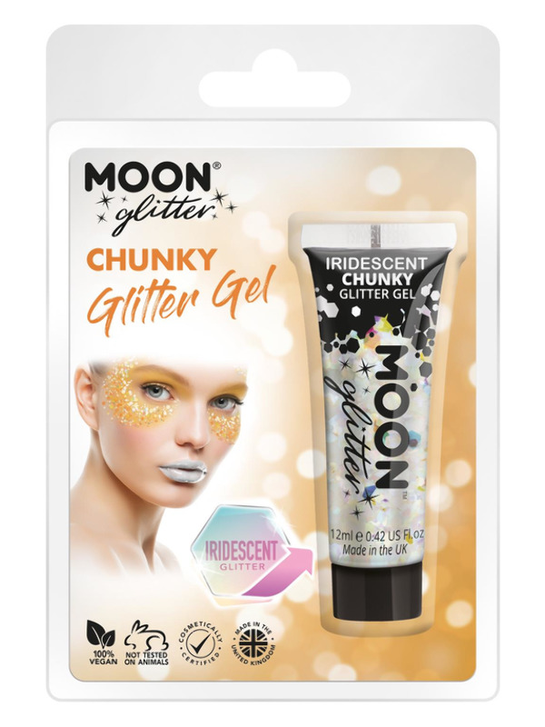 Moon Glitter Iridescent Chunky Glitter Gel, Whit