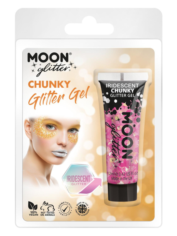 Moon Glitter Iridescent Chunky Glitter Gel, Pink