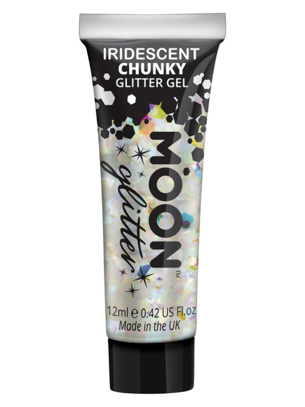 Moon Glitter Iridescent Chunky Glitter Gel, White