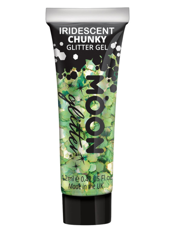 Moon Glitter Iridescent Chunky Glitter Gel, Gree