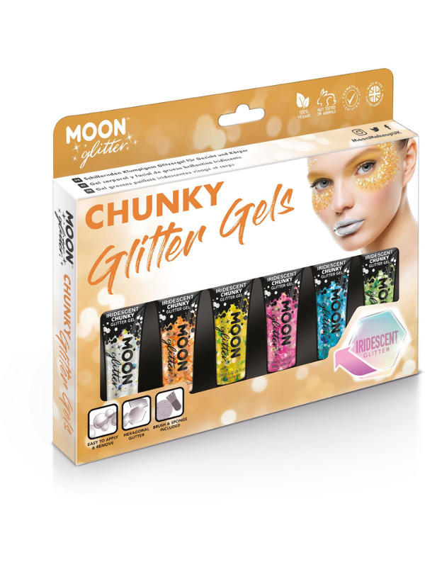 Moon Glitter Iridescent Chunky Glitter Gel, Asso