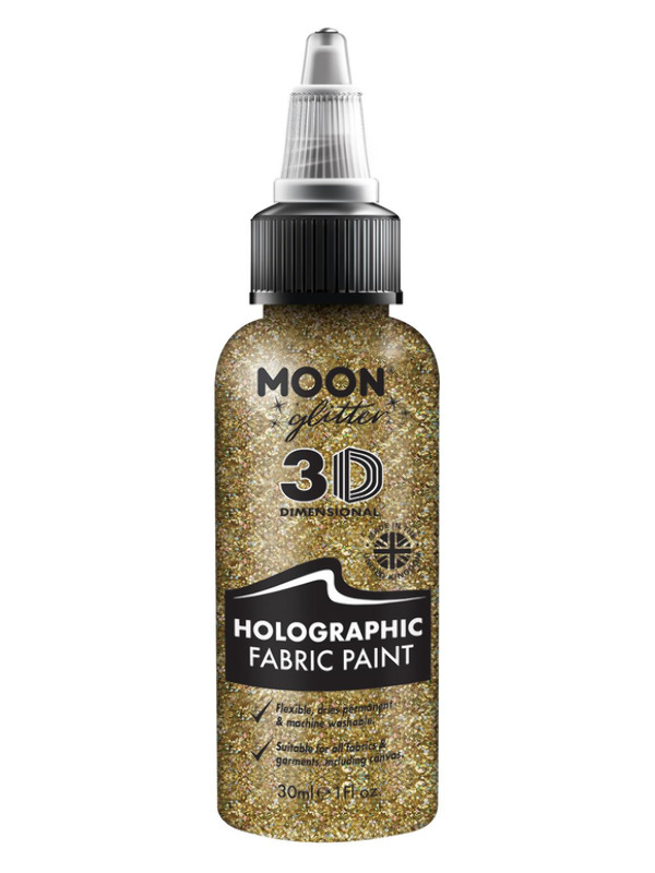 Moon Glitter Holographic Glitter Fabric Paint, Gol