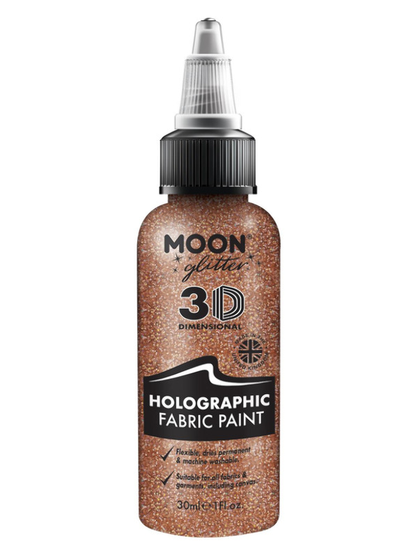 Moon Glitter Holographic Glitter Fabric Paint, Ros