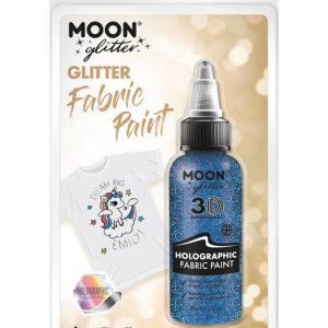 Moon Glitter Holographic Glitter Fabric Paint, Blu