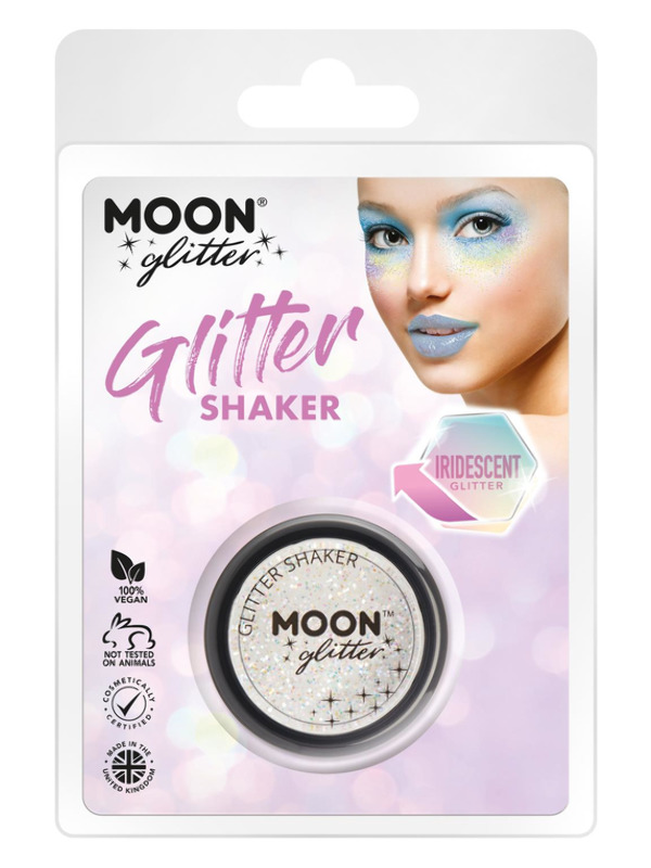 Moon Glitter Iridescent Glitter Shakers, White