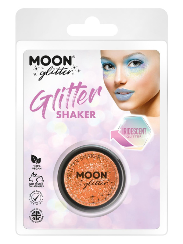 Moon Glitter Iridescent Glitter Shakers, Orange