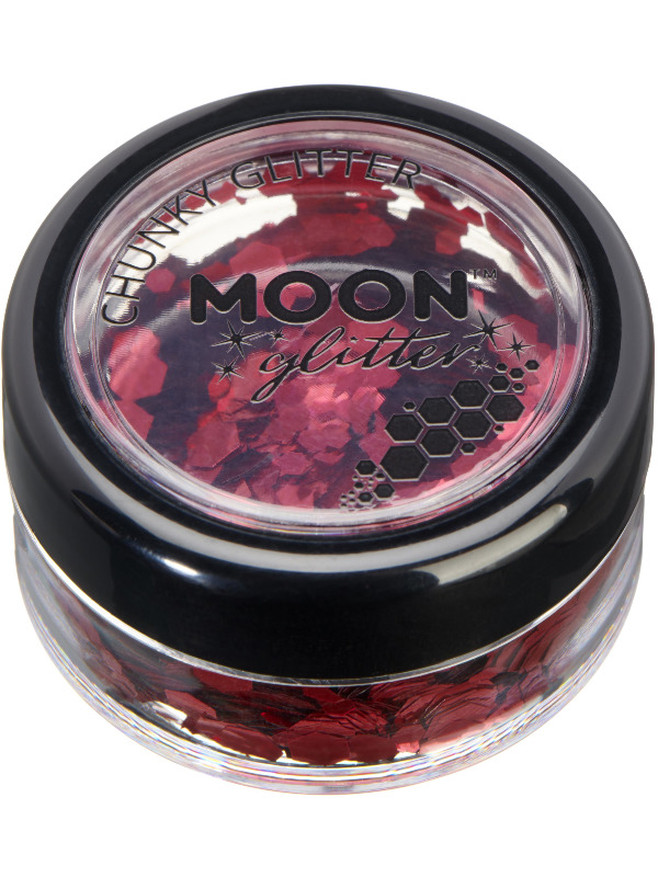 Moon Glitter Classic Chunky Glitter, Red