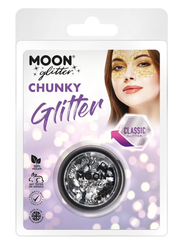 Moon Glitter Classic Chunky Glitter, Silver