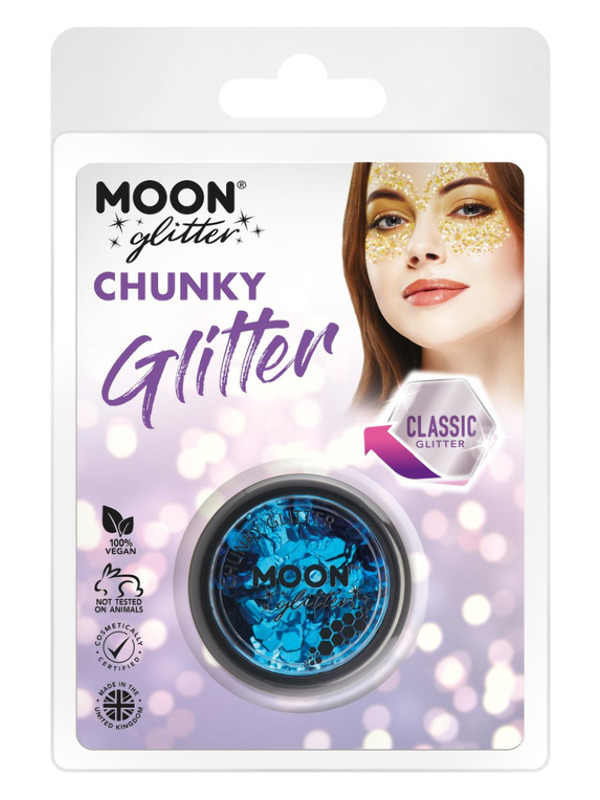 Moon Glitter Classic Chunky Glitter, Blue