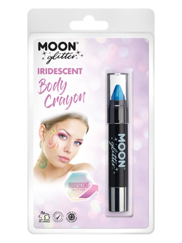 Moon Glitter Iridescent Body Crayons, Blue