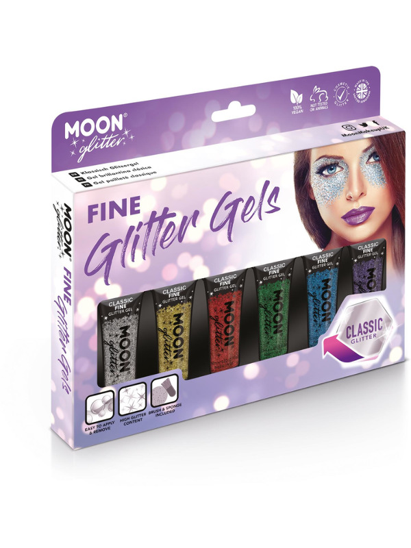 Moon Glitter Classic Fine Glitter Gel, Assorted