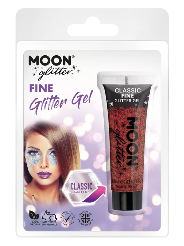 Moon Glitter Classic Fine Glitter Gel, Red