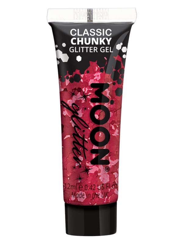 Moon Glitter Classic Chunky Glitter Gel, Red